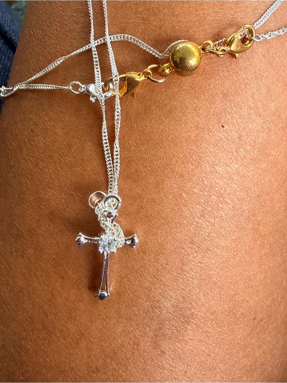 Sterling Silver Cross Pendant Necklace in Silver